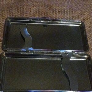 Sleek Silver Metal Business Card Case